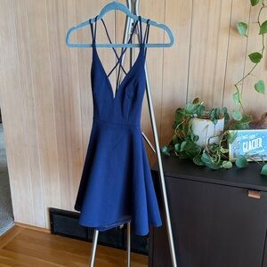 Lulu's Royal Blue Skater mini Dress